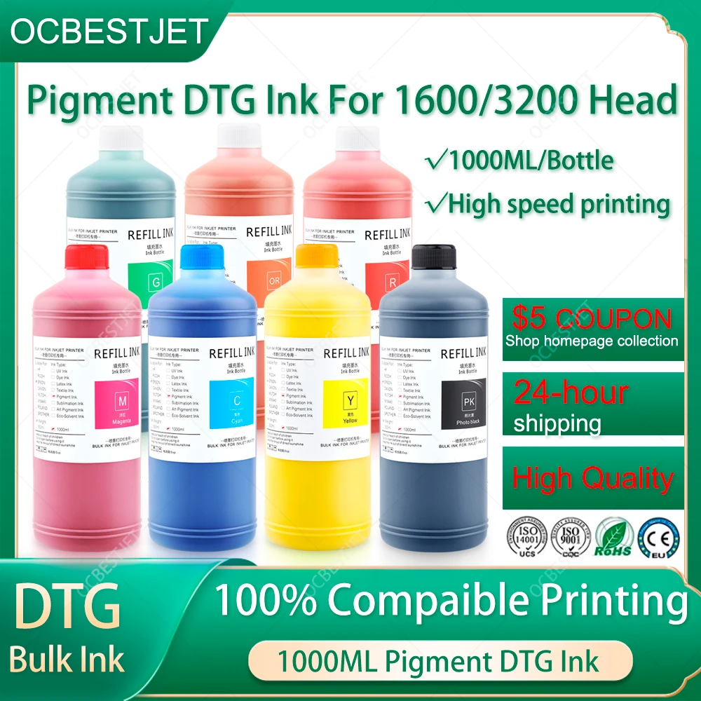 Direct To Garment Ink - 1000ML/Bottle DTG Ink Textile InK For
