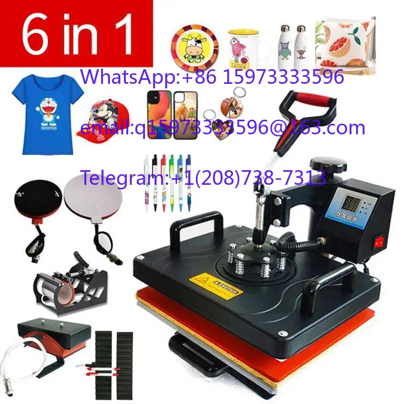 Combined 6 In 1 Heating Press  - Commercial Printing Press Machine recension och pris