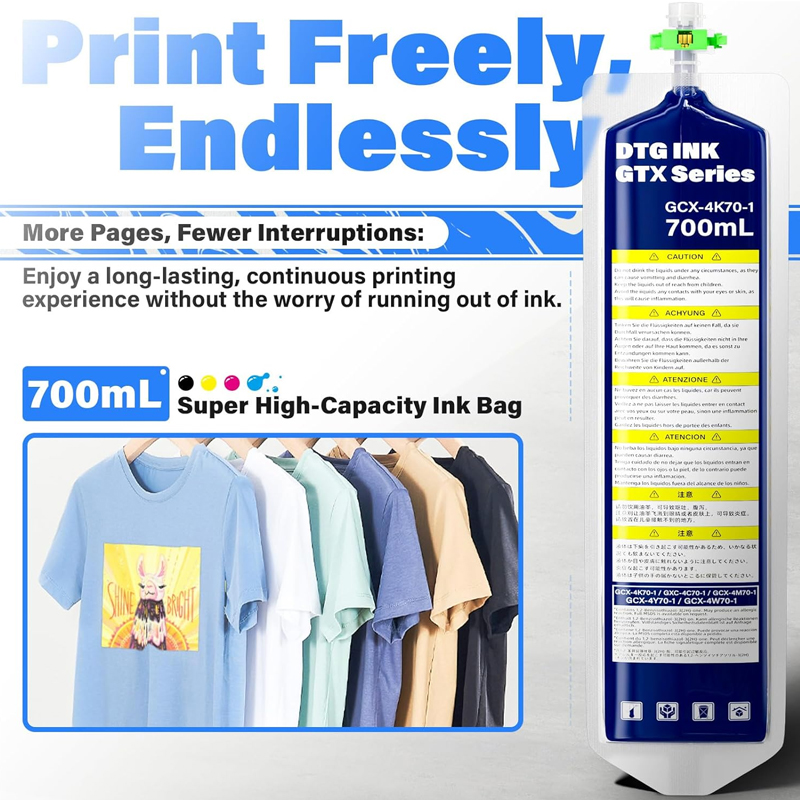 700ML DTG Textile GTX Ink Bag  - Direct To Garment Ink recension och pris