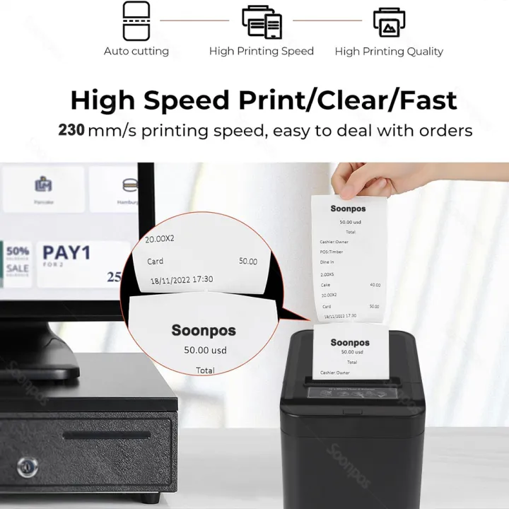 Soonpos 80mm Thermal POS Recei - Commercial Wallpaper Printing recension och pris