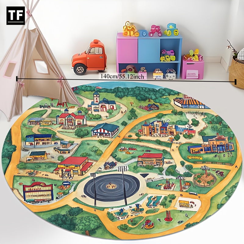 Hand Drawn Amusement Park Town - Commercial Road Printing recension och pris