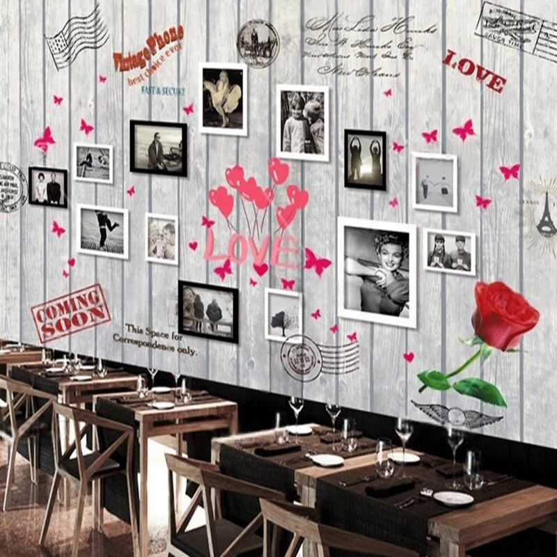 European and American wood gra - Commercial Wallpaper Printing recension och pris