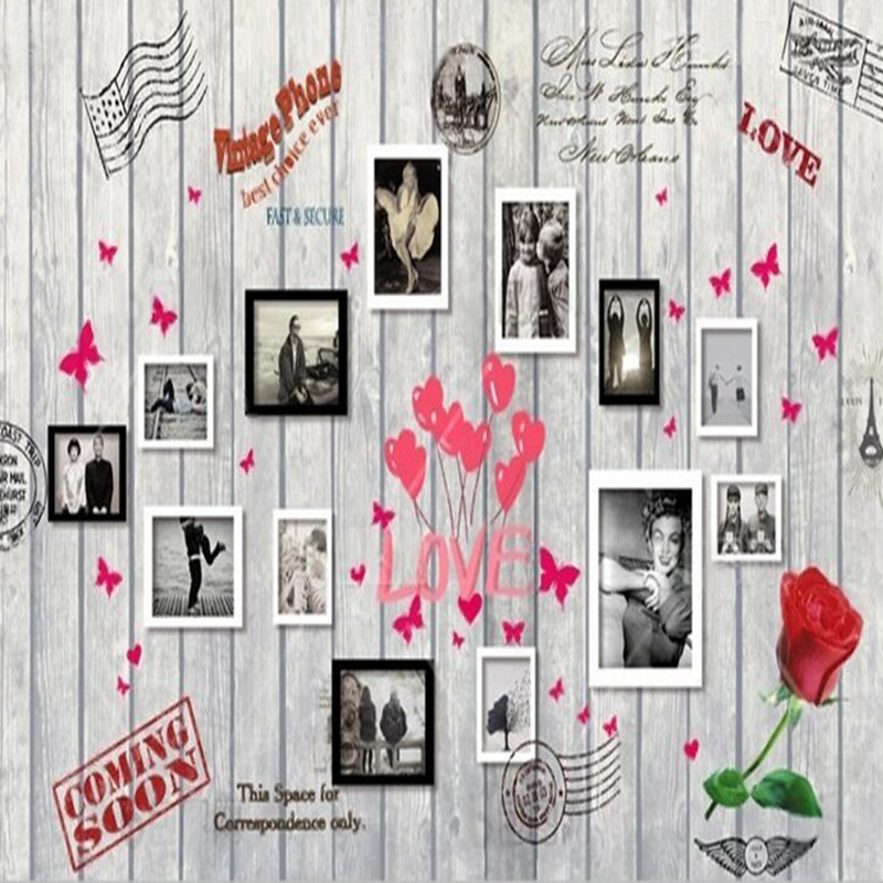 European and American wood gra - Commercial Wallpaper Printing recension och pris