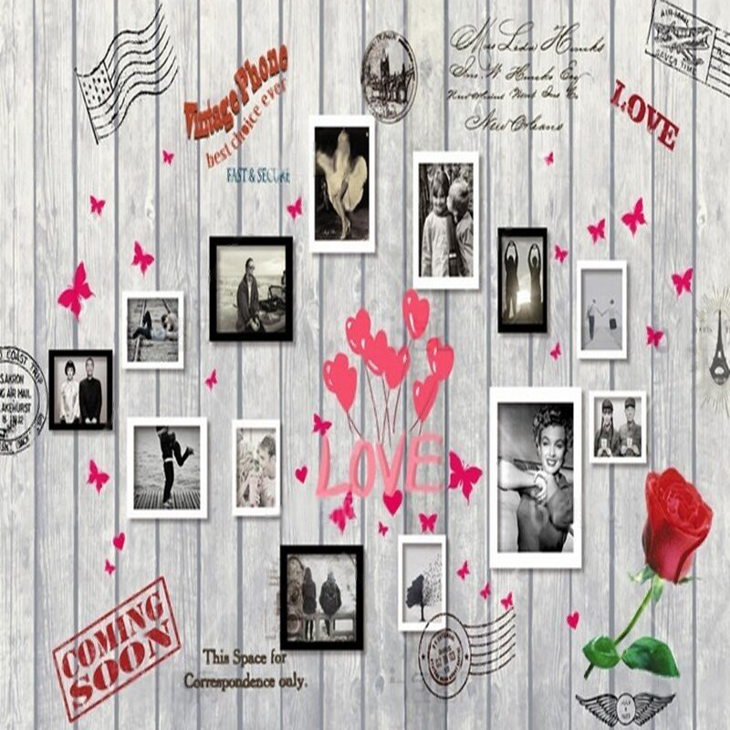 European and American wood gra - Commercial Wallpaper Printing recension och pris